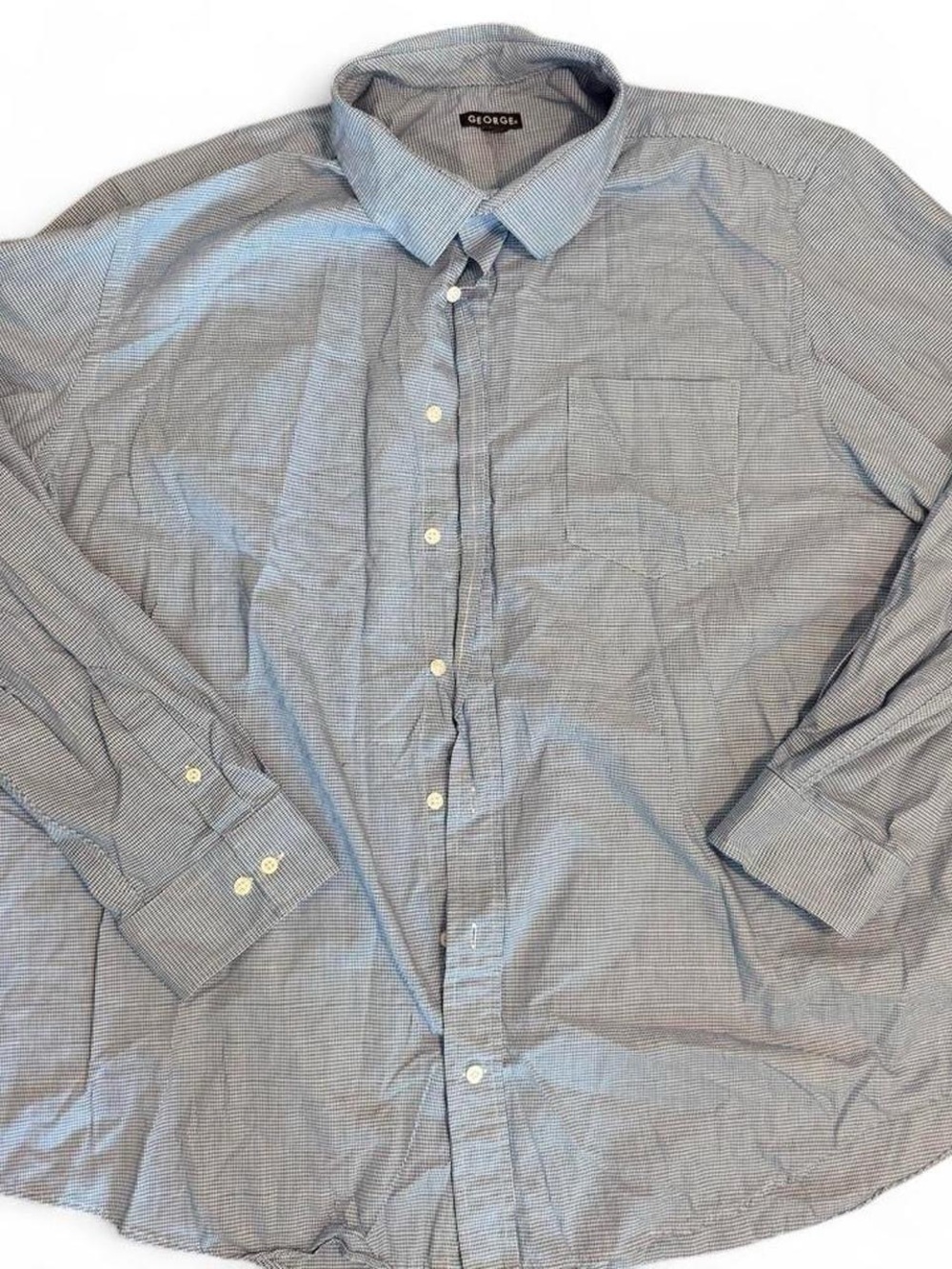 Mens Light Blue Business Formal 
Dress Shirt Striped Casual Style XXXL